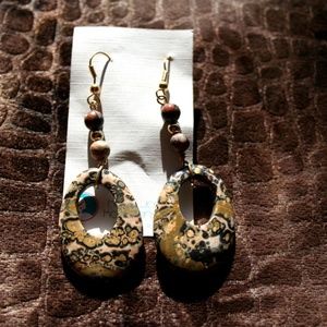 Vintage Karla Jordan - Leopard Agate Earrings